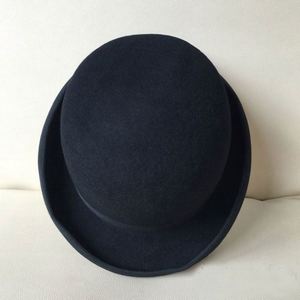 High Quality Wool Felt Hat Unisex Black Vintage 100 Wool Bowler Hat - Product Image 4