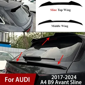 For B9 Avant <b>Sline</b> 2017-2024 Car Rear Trunk Roof Middle /Top Wing Tail Spoiler Lip Trim Body Kit - Product Image 1