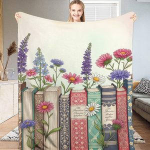 Vintage Floral Book Flannel <b>Blanket</b> <b>Throw</b> <b>Blanket</b> Nap <b>Blanket</b> Super Soft Machine Washable for Home Office Nap Custom Print - Product Image 4