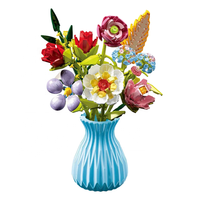 Set de Bloques de Construcción de Ramo de Flores Decorativo para Revendedores de Juguetes, Suministro de Regalos de Temporada, Selección de Catálogo Global para Reventa