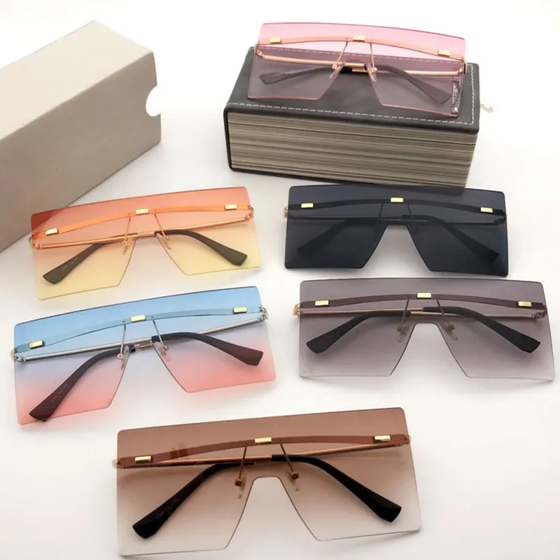 Wholesale high quality fashion retro oversized square sunglasses luxury custom men and women oversized frame sunglasses
