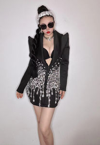 NOVANCE Robes De Soirée Mini Scintillantes à Col Montant Avec Épaulettes Pour Femmes Robes Sexy Pour Soirées En <span class=keywords><strong>Club</strong></span> - Product Image 5