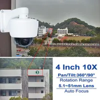 5MP PoEPTZセキュリティバンダルプルーフH.26510x光学ズーム赤外線倉庫IP66スピードドームカメラ用