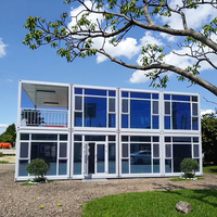 Conteneur mobile modulaire en acier de 40 pieds, mini café-restaurant préfabriqué, style verre, à vendre, pour une utilisation comme maison ou villa