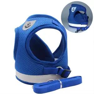 Verstelbare Pet Kat Harnas Vest Wandelen Reflecterende Harnas Set Kat Hond Harnas Met Leiband