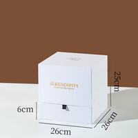 Boîte de présentation carrée en carton rigide pour gâteaux de luxe, crèmes, desserts, mousses, gâteaux cygne, pour mariages et anniversaires, avec logo personnalisé