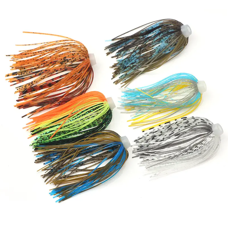 600PCS Colorful Crystal Silicone Skirts Fishing Jig Lures Flash Fishing Line 
