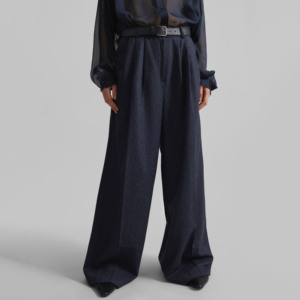 navy blue dress for baby girl Women Dress Pants With Pockets, Front Pleat Wool Pants, Everyday Warm Wool  Work Pants, Elastic Waistband Winter Trousers