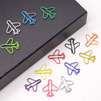 Clip de Papel Creativo con Forma de Avión para Tarjetas de Regalo, Marcapáginas Metálico con Forma de Avión para Estudiantes, Etiqueta para Archivos de Oficina, Material Escolar