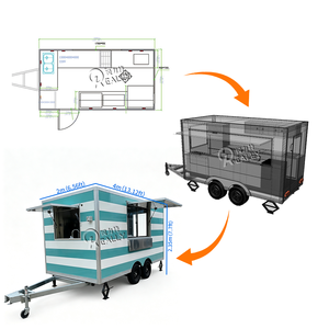Camion de vente d'açaï en acier inoxydable entièrement équipé, remorque alimentaire saine certifiée CE pour smoothies - Product Image 3