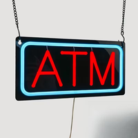 Enseigne néon LED ATM, éclairage extérieur étanche en silicone, panneau mural suspendu pour la décoration de vitrine de banque commerciale