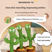 Cactus musical parlant et dansant personnalisé, plante enchantée, fleur en peluche douce, jouet de 32 cm pour nourrissons et tout-petits, soulagement du stress