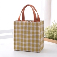 Sac fourre-tout imperméable à carreaux moyens avec doublure TC, taille personnalisée pour les trajets quotidiens, sac à lunch, usage décontracté