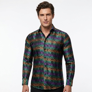 Camisa Larga Casual de Moda para <span class=keywords><strong>Hombre</strong></span> 2026, Estampado Digital 3D, Estilo Urbano - Product Image 4