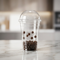 Gobelets à bulles Kingstar 24oz en PET transparent résistant avec couvercles en dôme et pailles géantes pour les salons de thé au lait