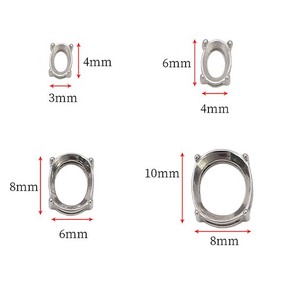 Base creuse ovale en acier inoxydable avec sertissage à griffes pour collier DIY, incrustation de zircon, pendentif, accessoires de bijouterie faits à la main - Product Image 2