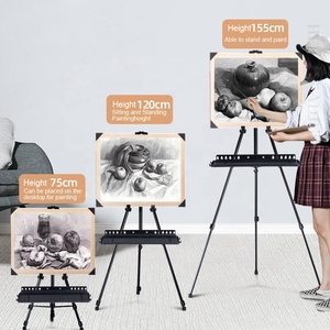 Giá vẽ nhôm tripod cho bức tranh có thể điều chỉnh mạnh mẽ Studio Giá vẽ nhỏ với màu đen mang theo túi - Product Image 2