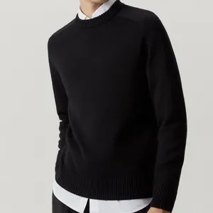 Tricots en coton biologique pour hommes Pull pour hommes en tricot côtelé col rond pull pour hommes pulls oversize pour hommes