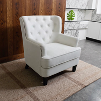 Fauteuil de salon inclinable manuel en cuir PU moderne, capitonné, à dossier haut, avec cadre en bois, pour la vente en gros