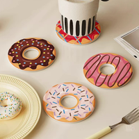 Sous-verres et tapis en diatomite mignons, absorbants et à séchage rapide, résistants à la chaleur, réutilisables, pour la décoration de la maison