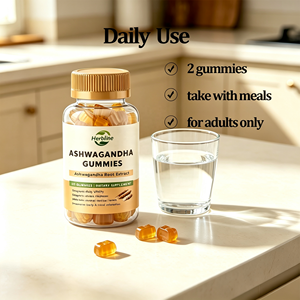 Gummies d'extrait de racine d'Ashwagandha en marque blanche OEM pour une réponse saine au stress, la relaxation corporelle et la vitalité quotidienne - 60 Gummies - Product Image 2