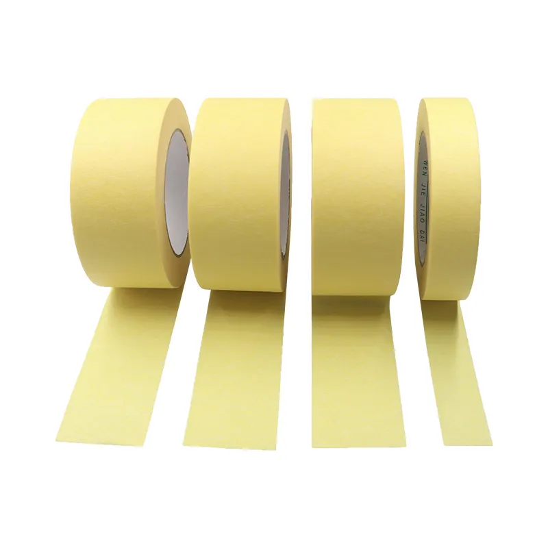 Natural Rubber General Purpose Sharp Edge Wall Art 140U Yellow Crepe Paper Masking Tape