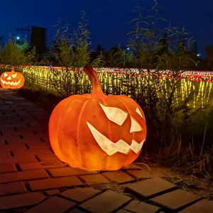 Большой Хэллоуин Тыквенный Фонарь Уличный дом-призрак реквизит со светодиодной подсветкой кулон Jack-o'-Lantern IP65 DC источник питания - Product Image 1