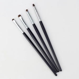 <b>Makeup</b> Brush Set 4-Piece Horsehair Synthetic Fiber Flat Eyeshadow Blending Highlighting Eyeliner Brushes with Aluminum Handle - Product Image 2