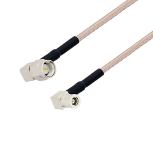 Câble coaxial <span class=keywords><strong>RG316</strong></span>/<span class=keywords><strong>U</strong></span> 50 ohms SMA mâle à angle droit vers fiche SMB à angle droit avec gaine thermorétractable LF Soudure Transmission de signaux de fréquence - Product Image 2