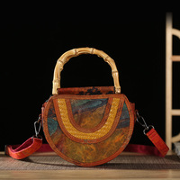 Sac à main bandoulière en soie Xiangyun tressée en bambou, style ethnique chinois vintage, pour femme, pour téléphone et monnaie