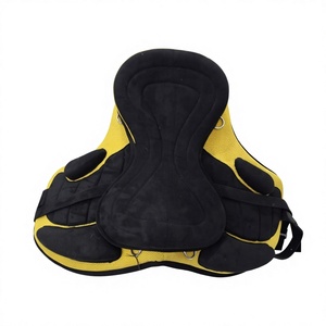 Ridex Yellow Freemax Style Lightweight Durable English Dressage Treeless Leather Horse Saddle Soft <b>Padded</b> <b>Seat</b> Comfortable - Product Image 5