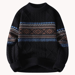 Nouveauté Pull en tricot de style décontracté pour jeunes étudiants, couche de base, jacquard ample, polyvalent, pull pour homme - Product Image 2