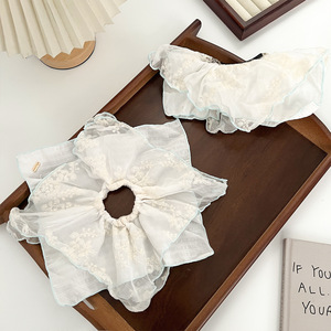 Nouveau mode chouchous élégants en mousseline de soie à fleurs carrées pour femmes dames Vintage <span class=keywords><strong>Georgette</strong></span> Triangle tête cravates enfants accessoires de cheveux - Product Image 1