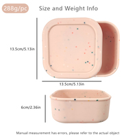 Boîte à lunch bento en silicone sans BPA, étanche, pliable, de forme carrée, avec couvercle, pour bébé, école, utilisation en extérieur