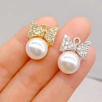 10 pièces par sac, pendentifs en forme de nœud avec perles simulées, accessoires pour la fabrication de bijoux, colliers, boucles d'oreilles, bracelets