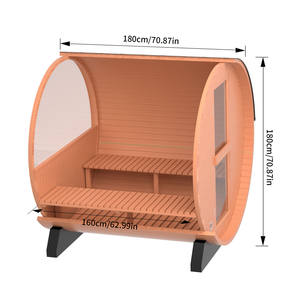 Sauna de Barril de Madera Sólida para Exteriores, para 4-6 Personas, Vapor Húmedo, Uso en Villas Modernas, Calefacción Eléctrica Ecológica - Product Image 3