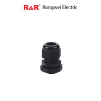 Passe-câble M12 en nylon antidéflagrant, homologué RoHS, IP68, pour usage industriel basse tension, connecteur de câble R&R RNEX noir -40~+100°C