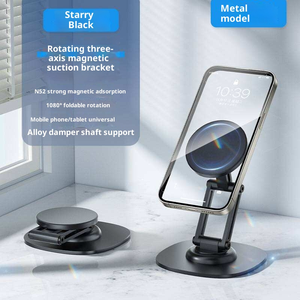 Compatible Magnetic Phone <strong>Stand</strong>, 1080&deg; Rotatable Adjustable Desktop Holder for <strong>iPhone</strong> Alloy Hinge - Product Image 5