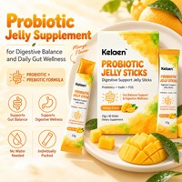 Kelaen Probiotic Jelly Sticks saveur mangue, soutien digestif, formule prébiotique, 15g x 30 bâtonnets