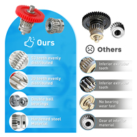 Kit d'engrenages d'extrudeur à double engrenage en acier trempé, engrenage POM pour Ender3 S1/Ender3 S1Pro/Ender3 Sl Plus/Ender-3 V3KE/Ender-3 V3 SE