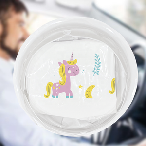 Túi nôn mửa du lịch gấp gọn bằng nhựa trắng Unicon màu hồng có vòng - Product Image 5