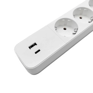 Schuko Power Strip <b>With</b> 4 Way Switch And <b>Usb</b> Type C <b>Socket</b> - Product Image 2