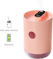 Umidificador de ar usb sem fio recarregável, 1l, 2020, usb, difusor de aroma com luz led