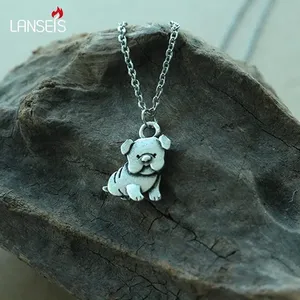 Collier mignon avec animal pour femme, pendentif petit bouledogue, joli bijou chien, petit pendentif animal de compagnie, cadeau pour fille adorable - Product Image 3