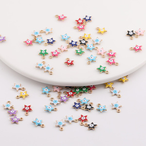 Colgante de aleación Estrella Ojo Turco, Fornituras de joyería DIY para la fabricación de pulseras y collares, Accesorios multicolor de tamaño pequeño - Product Image 3