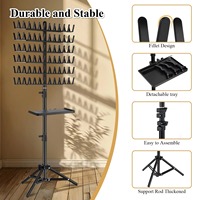 Support de rangement pour tresses en plastique, support de séparation pour extensions capillaires, 144 piquets, réglable en hauteur
