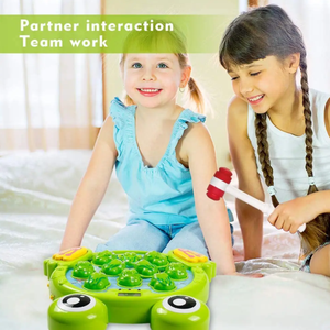 Niños pequeños 5 modos 45 niveles Multifuncional Dos martillos Interactivo <span class=keywords><strong>Whack</strong></span> <span class=keywords><strong>a</strong></span> Frog Game con luz y música - Product Image 6