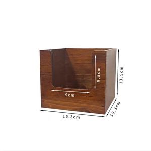 Wooden Cosmetic <b>Storage</b> Box <b>With</b> Drawers Dark Brown Solid Wood Makeup Organizer For Desk <b>Dressing</b> <b>Table</b> - Product Image 3