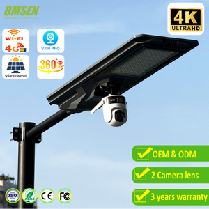 Lámpara Solar para Exteriores Impermeable IP65 con Cámara CCTV de Doble Lente, WiFi, 4G, <span class=keywords><strong>SIM</strong></span>, V380pro, 800w, 1200w, Venta al Por Mayor de Fábrica OMSEN - Product Image 1