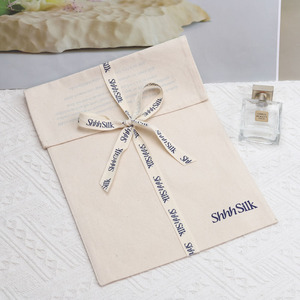 Borsa in cotone organico riciclabile personalizzata busta di tela naturale per scarpe sacchetto per polvere Beige Eco carta da regalo gratuita - Product Image 3